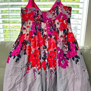 Evan-Picone A-line summer dress with watercolor cherry blossom theme